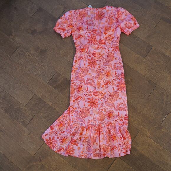 CINQ À SEPT 'Kay' Floral-Print Midi-Dress, English Rose Multi - Size Size 4 - Picture 7 of 9